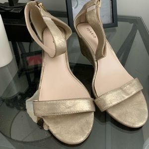 Torrid Gold open toe Wedges